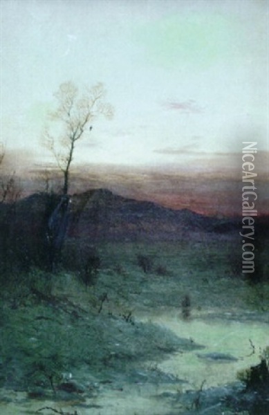 Landscape At Dusk Oil Painting - Walter Launt Palmer