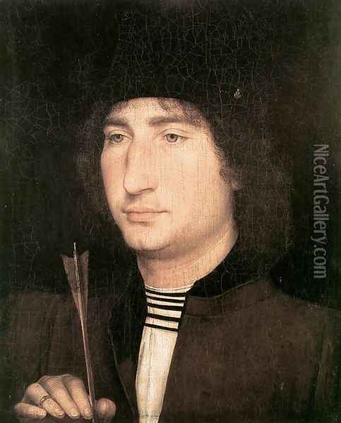 Portrait of a Man with an Arrow 1478-80 Oil Painting - Hans Memling
