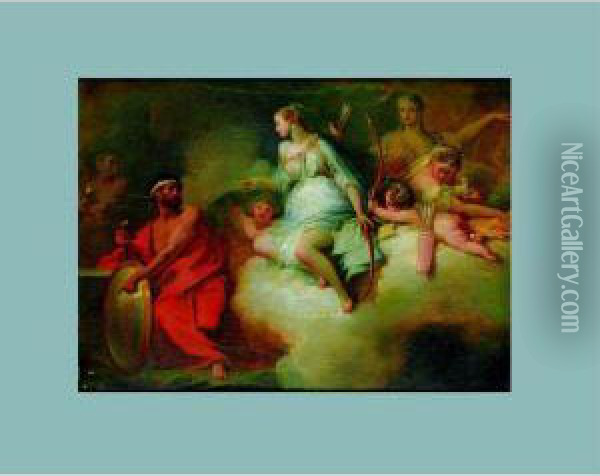 Venus Demandant Les Armes A Vulcain Oil Painting - Domenico Maggiotto