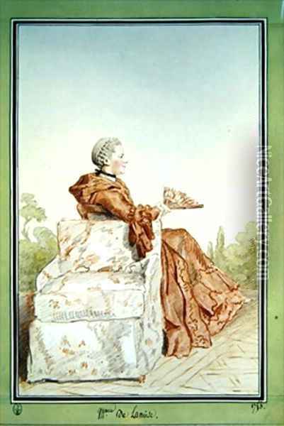 Madame de Lancise Oil Painting - Louis Carrogis Carmontelle