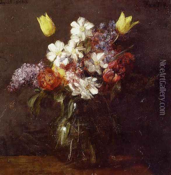Flowers III Oil Painting - Ignace Henri Jean Fantin-Latour