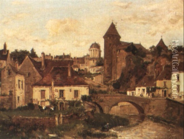 Le Donjon De Semur-en-auxois Oil Painting - Maurice Levis