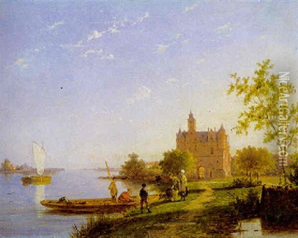 Zonnenburg Oil Painting - Pieter Cornelis Dommershuijzen