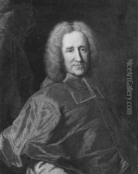 Portrait Presume Du Cardinal Dubois, Archeveque De Cambrai Et Ministre Des Affaires Etrangeres Oil Painting - Nicolas de Largilliere