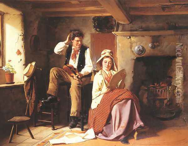 The music lesson Oil Painting - William Henry Midwood