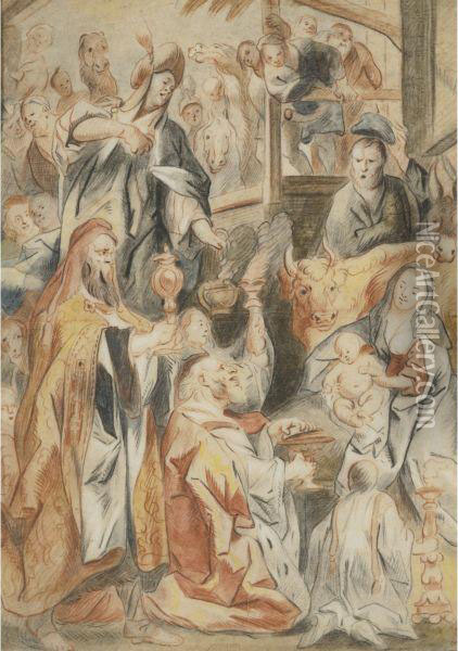 The Adoration Of The Magi Oil Painting - Jacob Jordaens