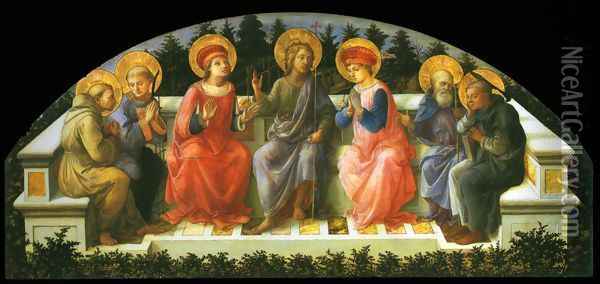 Seven Saints Oil Painting - Filippino Lippi