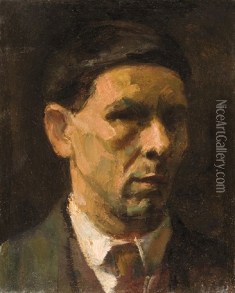 Self-portraits Oil Painting - Dezsoe Czigany
