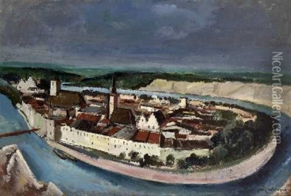 Wasserburg Am Inn Oil Painting - Otto Geigenberger