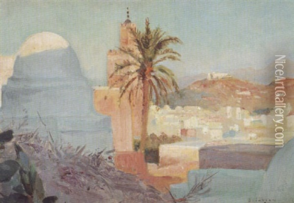 Vue De L'hopital Sadiki, Tunis Oil Painting - Louis-Edouard Brindeau de Jarny