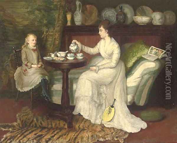 Afternoon tea Oil Painting - English School