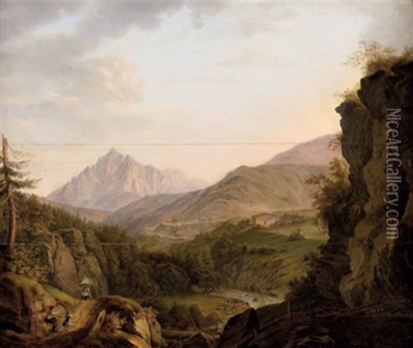 Rast Bei Innsbruck Oil Painting - Johann George Schedler