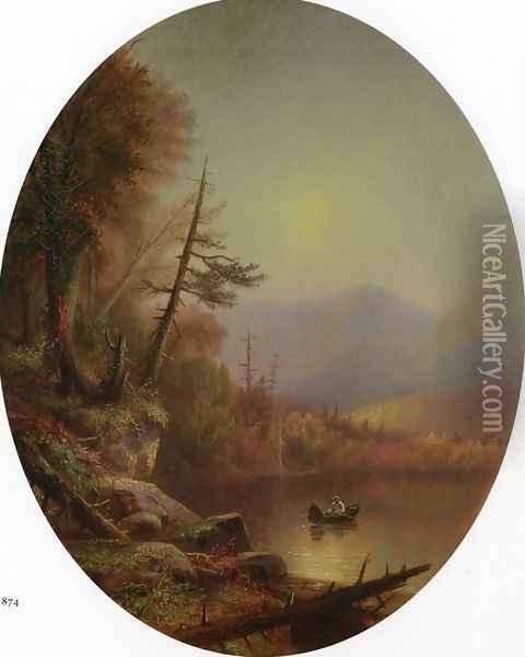 Round Lake, Hamilton County, NY Oil Painting - Augustus Rockwell