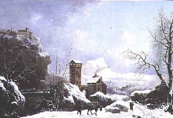 Winter landscape 1803 Oil Painting - Jules Cesar Denis van Loo