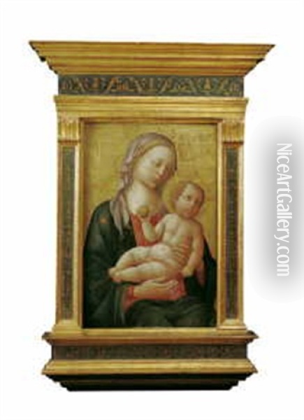 Madonna Mit Kind Oil Painting - (Francesco di Stefano) Pesellino