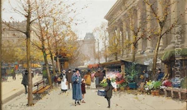 Madeleine Oil Painting - Eugene Galien-Laloue