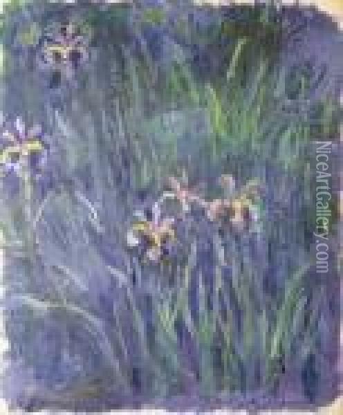Iris Oil Painting - Claude Oscar Monet