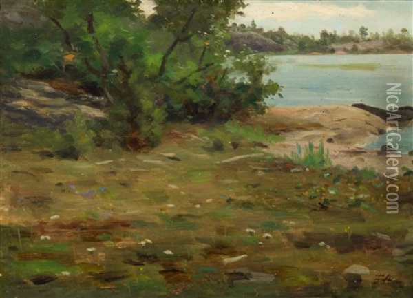 Shore Oil Painting - Fredrik Ahlstedt