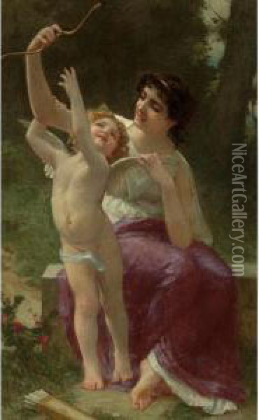Venus And Cupid Oil Painting - Guillaume Seignac