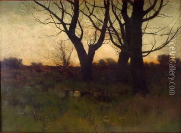 Fall Sunset Oil Painting - Charles Warren Eaton