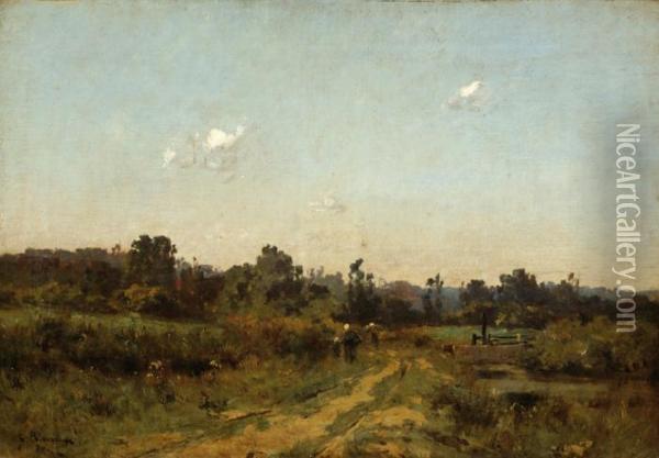 View Of A Country Road Oil Painting - Leon Germain Pelouse