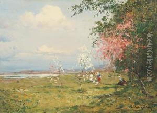 Primavera In Fiore Oil Painting - Giuseppe Buscaglione