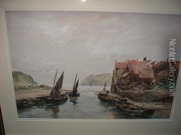 East Coast Harbour Oil Painting - John Terris