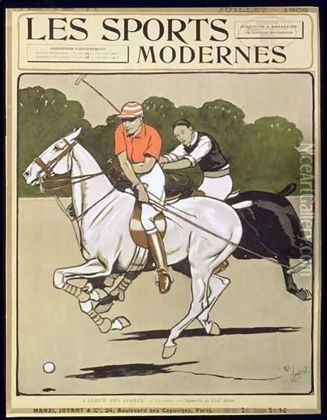 Polo, front cover of 'Les Sports Modernes' Magazine Oil Painting - Cecil Aldin