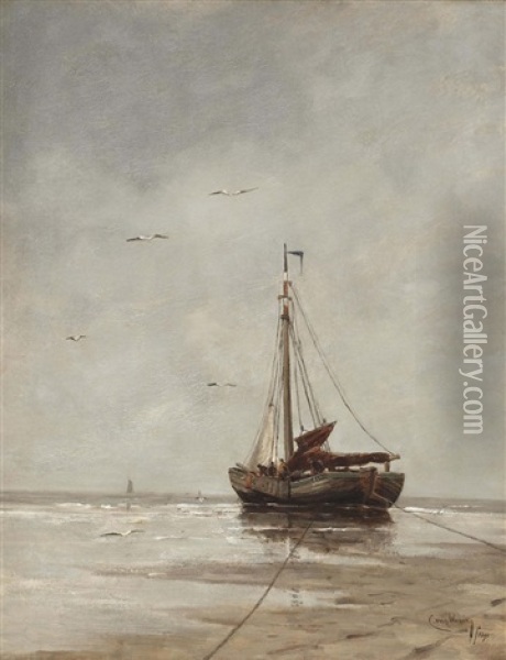 Bomschuit On The Beach Oil Painting - Kees Van Waning