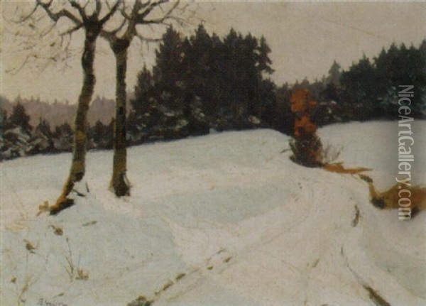 Winterlandschaft Oil Painting - Franz Jakob Elmiger
