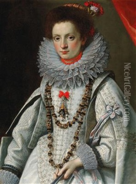 Portrait Of A Lady Oil Painting - Gervasio Gatti