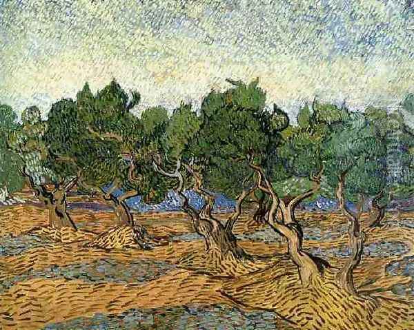 Les oliviers 1 1889 Oil Painting - Vincent Van Gogh