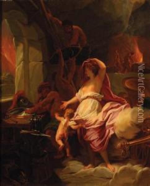 Venus At The Forge Of Vulcan Oil Painting - Pierre-Jacques Cazes