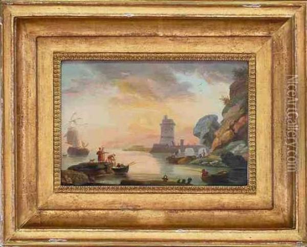 Marine Oil Painting - Charles Francois Lacroix de Marseille