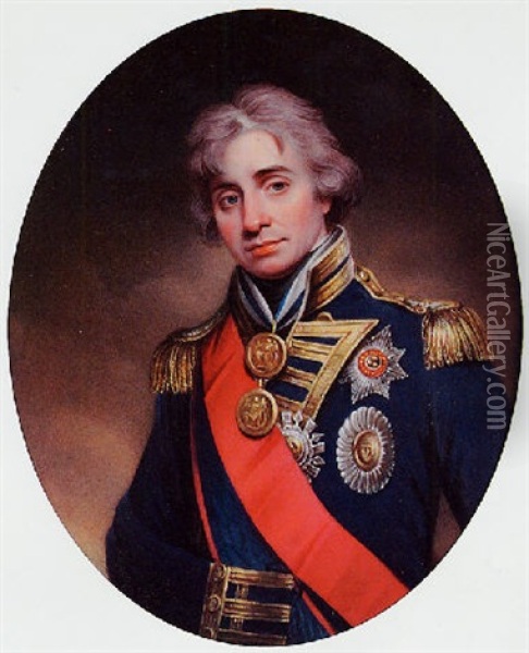 Horatio 1st Viscount Nelson Oil Painting - Henry Bone