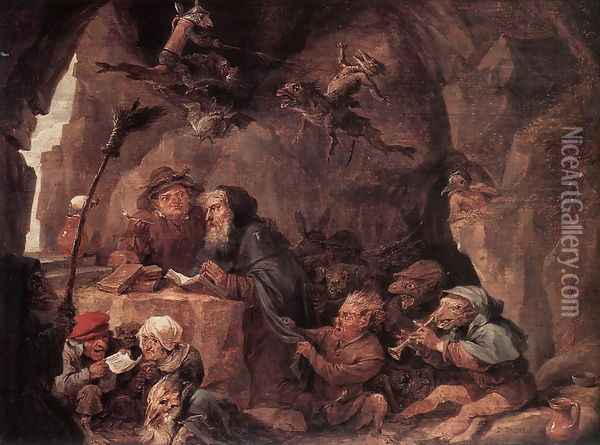 Temptation of St Anthony Oil Painting - David The Younger Teniers
