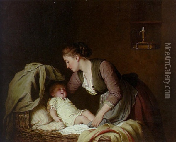 Bedtime Oil Painting - Johann Georg Meyer von Bremen