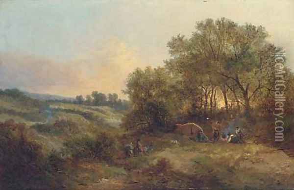 The gypsy camp Oil Painting - Edward Charles Williams