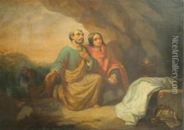 Saint Pierre Et Saint Jean Au Saint Sepulcre Oil Painting - Theodore Schaepkens