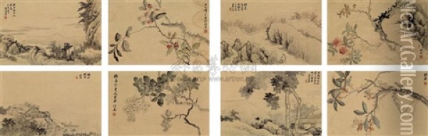 Flowers And Landscapes (set Of 4) Oil Painting -  Zhang Cining