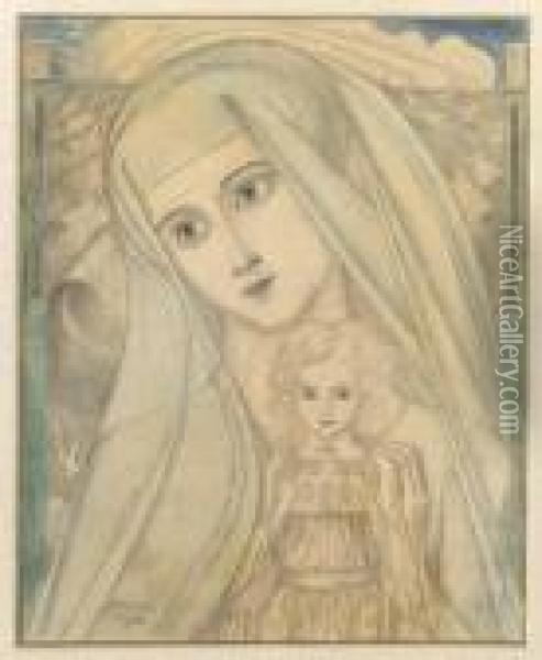 Madonna And Child Oil Painting - Jan Toorop