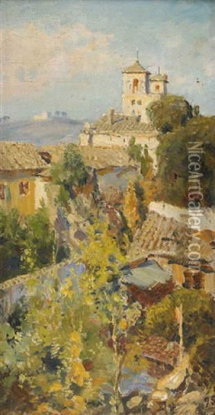 A View Of Rome Through The Window Oil Painting - Vasili Dimitrievich Polenov