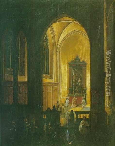 Interieur D'eglise Gothique Oil Painting - Peeter Neeffs the Elder