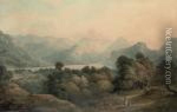 Ullswater, Lake District Oil Painting - John Glover