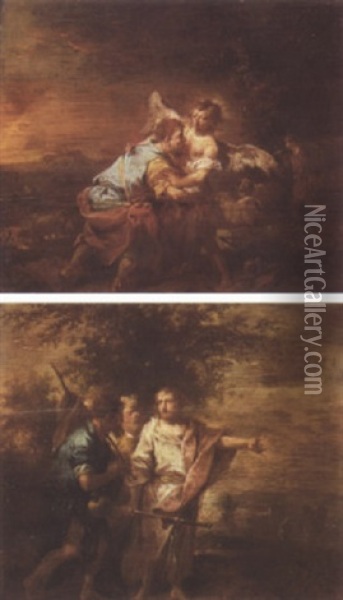 The Journey To Emmaus Oil Painting - Johann Conrad Seekatz