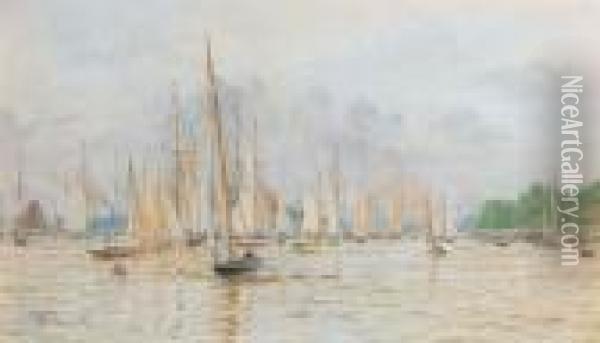 The Regatta At Kiel Oil Painting - William Lionel Wyllie