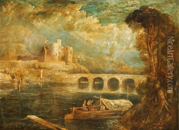 Castle And River Scene Oil Painting - John Sell Cotman