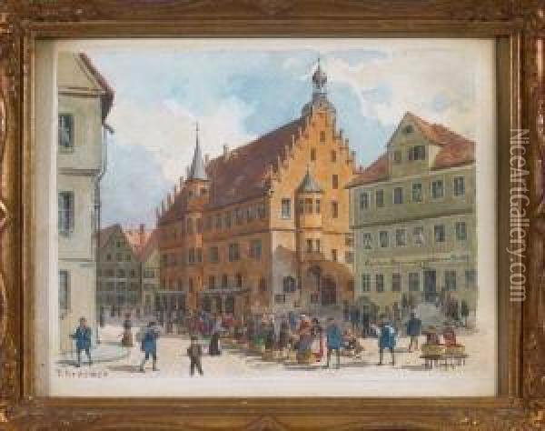 Markttag In Fussen Oil Painting - Peter I Kramer
