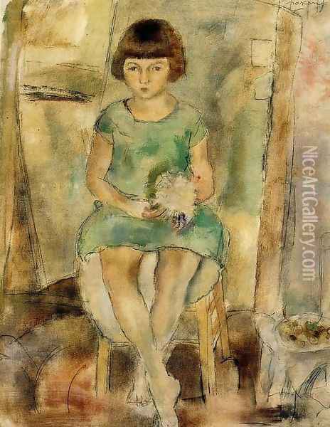 Little Girl Oil Painting - Jules Pascin