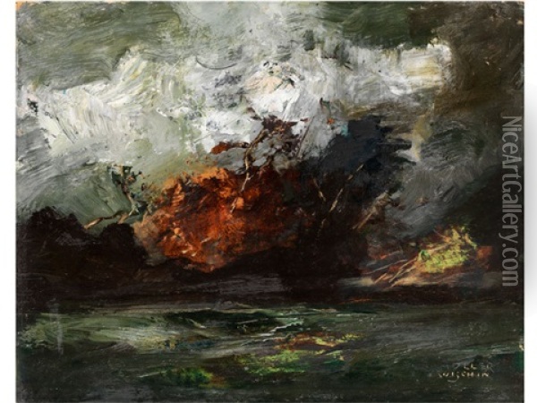 Sturmlandschaft Oil Painting - Anton Mueller-Wischin